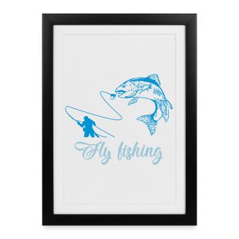 fly fishing fish - Framed poster (27 × 37 cm) - black - Front