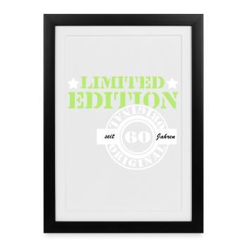 60. Geburtstag , limited Edition orginal 60 (25) - Gerahmtes Poster (27 × 37 cm) - Schwarz - Vorne