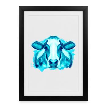 Vache Vaches - Affiche encadrée (27 × 37 cm) - noir - Devant