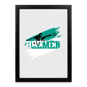 Le pouvoir de Brême football - Affiche encadrée (27 × 37 cm) - noir - Devant
