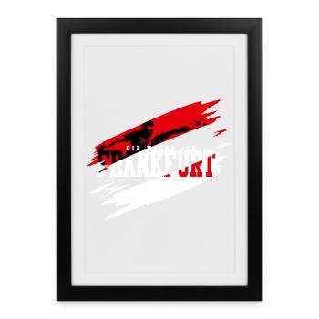 Frankfurt Fussball - Gerahmtes Poster (27 × 37 cm) - Schwarz - Vorne