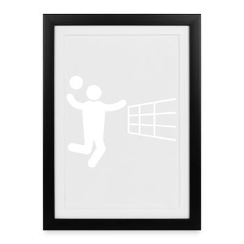 Volleyball volleyball players Volleyball players - Framed poster (27 × 37 cm) - black - Front