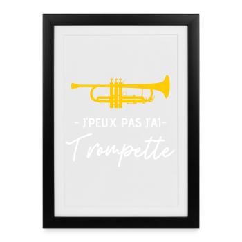 Trompette - Affiche encadrée (27 × 37 cm) - noir - Devant