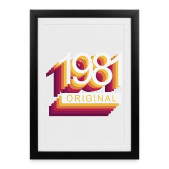 Né en 1981 - Affiche encadrée (27 × 37 cm) - noir - Devant