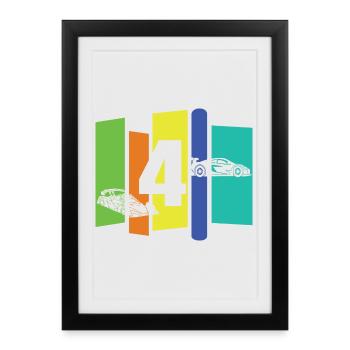 Enfant de quatre ans - Affiche encadrée (27 × 37 cm) - noir - Devant