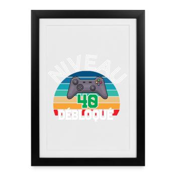Level 40 unlocked - Framed poster (27 × 37 cm) - black - Front
