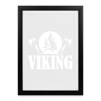viking viking icon fire axe graphic logo icon - Framed poster (27 × 37 cm) - black - Front