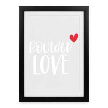 Escalade Bloc Boulder Love Mountains Cadeau - Affiche encadrée (27 × 37 cm) - noir - Devant