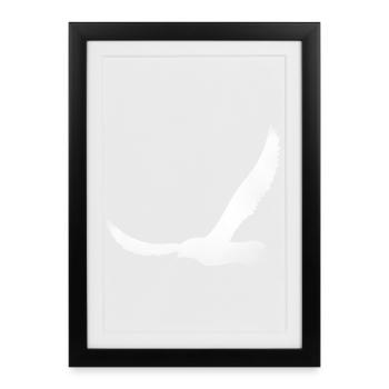 Bird silhouette from cloud - Framed poster (27 × 37 cm) - black - Front