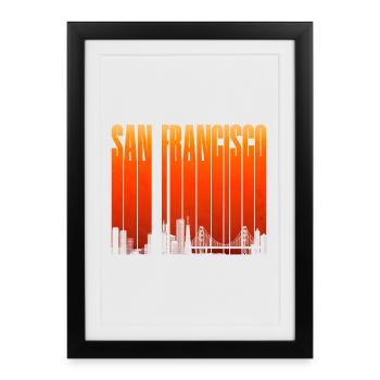 Pente de la skyline de San Francisco - Affiche encadrée (27 × 37 cm) - noir - Devant