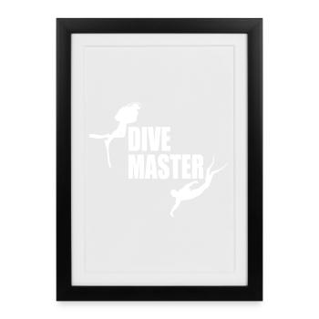 Divemaster Plongée Sous Marine - Affiche encadrée (27 × 37 cm) - noir - Devant