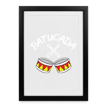 batucada, percussion, drum - Framed poster (27 × 37 cm) - black - Front