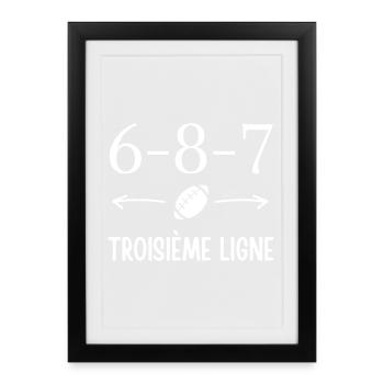 rugby, rugby sport, rugby humour - Affiche encadrée (27 × 37 cm) - noir - Devant