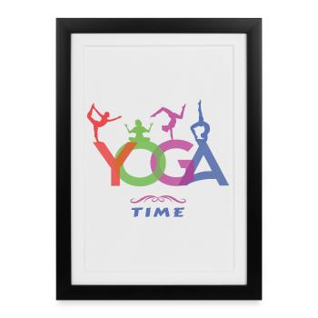 YOGA Time - Le temps du yoga - Affiche encadrée (27 × 37 cm) - noir - Devant