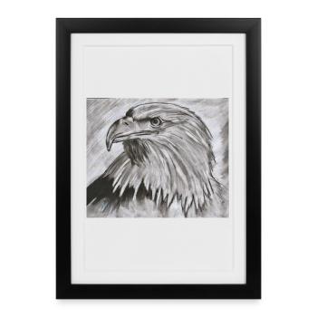 King of the Skies – Eagle Head Illustration - Framed poster (27 × 37 cm) - black - Front