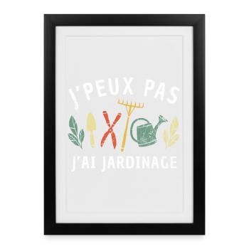 Keine Zeit - Der Garten Ruft Retro Gärtner Natur - Gerahmtes Poster (27 × 37 cm) - Schwarz - Vorne
