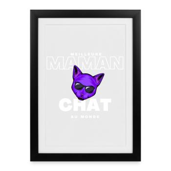 Meilleure Maman Chat au Monde - Affiche encadrée (27 × 37 cm) - noir - Devant