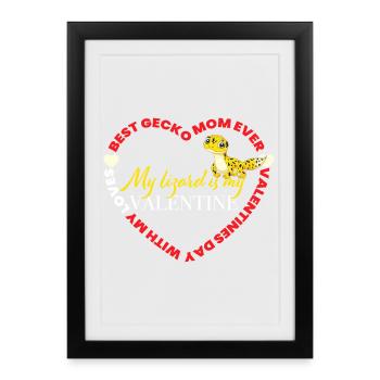 Gecko Valentin: Offbeat Love - Framed poster (27 × 37 cm) - black - Front
