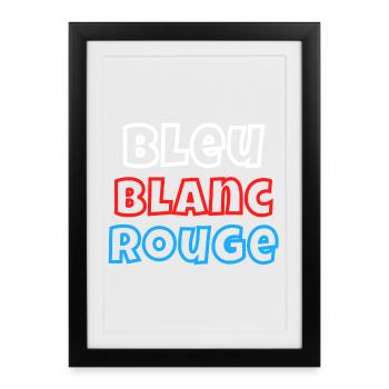 France, je suis Français, drapeau Français - Affiche encadrée (27 × 37 cm) - noir - Devant