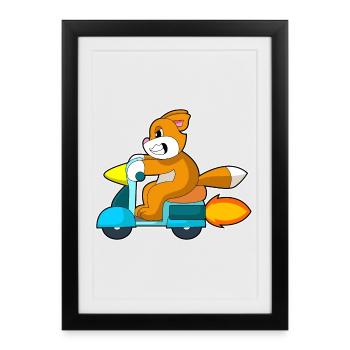 Scooter pour chat - Affiche encadrée (27 × 37 cm) - noir - Devant