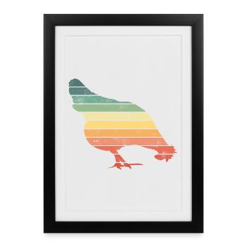 Poulets - Affiche encadrée (27 × 37 cm) - noir - Devant