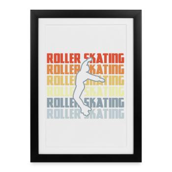 Roller Skating Disco - Affiche encadrée (27 × 37 cm) - noir - Devant