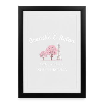Corée du Sud, Relax, Phare de la péninsule d’Homigot - Affiche encadrée (27 × 37 cm) - noir - Devant