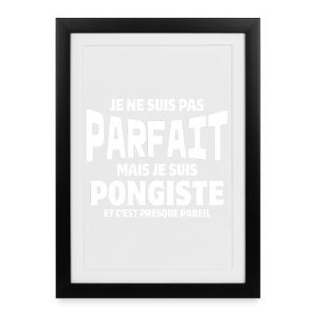 pongiste, tennis de table, ping-pong - Affiche encadrée (27 × 37 cm) - noir - Devant