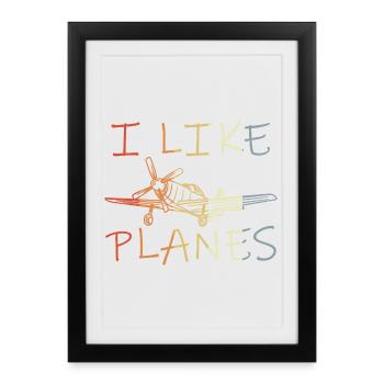 Observateur d’avion - Affiche encadrée (27 × 37 cm) - noir - Devant