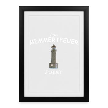 Juist Lighthouse, Memmert Fire, North Sea - Framed poster (27 × 37 cm) - black - Front