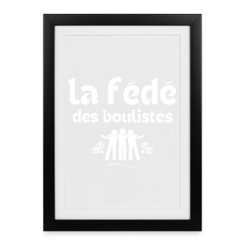 bouliste, pétanque, fan de pétanque - Affiche encadrée (27 × 37 cm) - noir - Devant