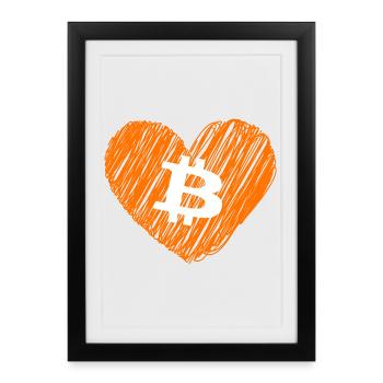 Bitcoin Crypto Cryptocurrency Splash - Affiche encadrée (27 × 37 cm) - noir - Devant