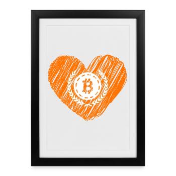 Bitcoin Crypto Cryptocurrency Splash - Affiche encadrée (27 × 37 cm) - noir - Devant