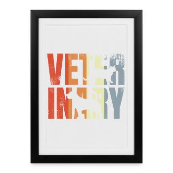 Retro Veterinary - Framed poster (27 × 37 cm) - black - Front