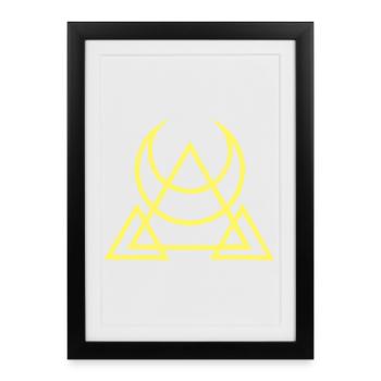 symbole des pyramides égyptiennes - Affiche encadrée (27 × 37 cm) - noir - Devant