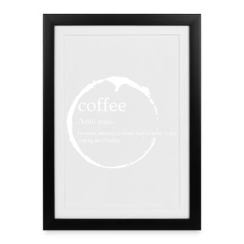Gestion de la caféine : définition de l’âge adulte - Affiche encadrée (27 × 37 cm) - noir - Devant