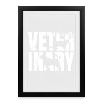 Funny Veterinarian - Framed poster (27 × 37 cm) - black - Front