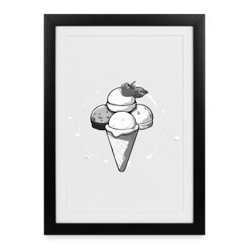 Ice Cream - Gerahmtes Poster (27 × 37 cm) - Schwarz - Vorne