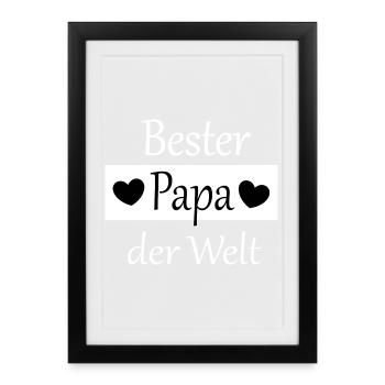 Fête des pères 2026 cadeau Papa Papa Meilleur Papa Jamais - Affiche encadrée (27 × 37 cm) - noir - Devant