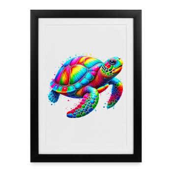 Turtle - Framed poster (27 × 37 cm) - black - Front