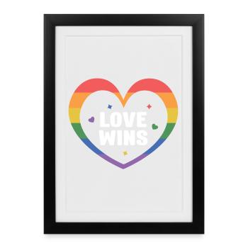 LGBTQ Pride Month - Love Wins - Framed poster (27 × 37 cm) - black - Front