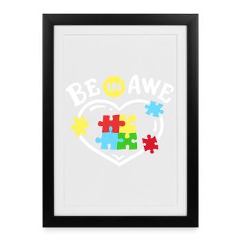 Autismus Bewusstsein - Gerahmtes Poster (27 × 37 cm) - Schwarz - Vorne