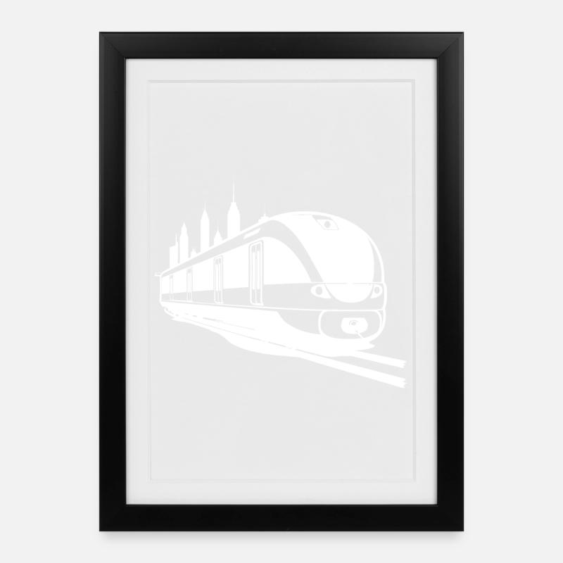 Eisenbahn - Gerahmtes Poster (27 × 37 cm) - Schwarz