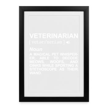 Dictionnaire vétérinaire - Affiche encadrée (27 × 37 cm) - noir - Devant