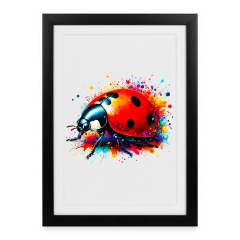 Coccinelle - Affiche encadrée (27 × 37 cm) - noir - Devant