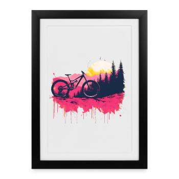 VTT vintage - Affiche encadrée (27 × 37 cm) - noir - Devant