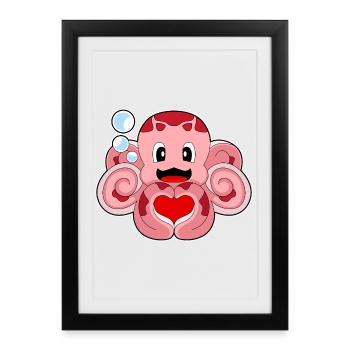 Cœur de pieuvre - Affiche encadrée (27 × 37 cm) - noir - Devant