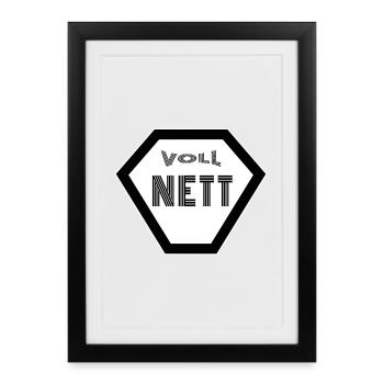 Voll Nett netter Typ super Nerd Gamer - Gerahmtes Poster (27 × 37 cm) - Schwarz - Vorne