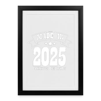 Nouveau-Né 2025 L'Élégance de Demain made in 2025 - Affiche encadrée (27 × 37 cm) - noir - Devant