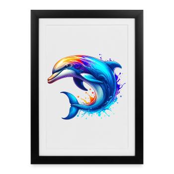 Dolphin - Framed poster (27 × 37 cm) - black - Front